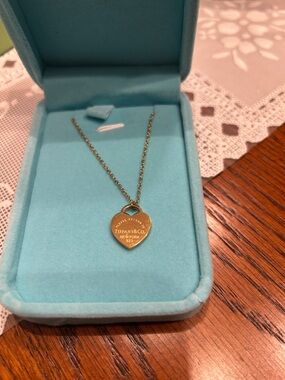 Tiffany & Co. Gold Heart Tag Pendant Necklace